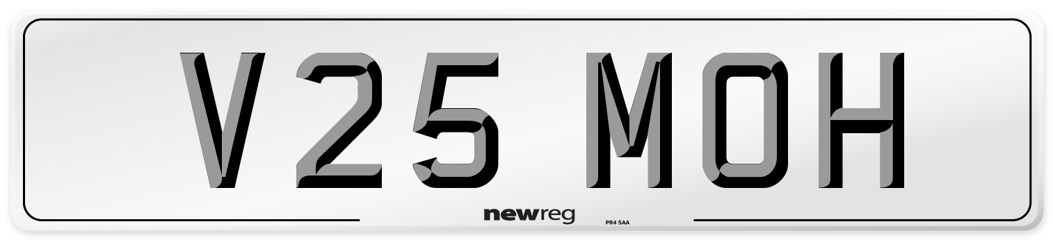 V25 MOH Number Plate from New Reg